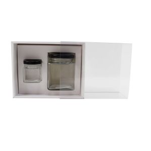 2 4 Pack Honey Jar Gift Box With Window Custom Clear Sleeves