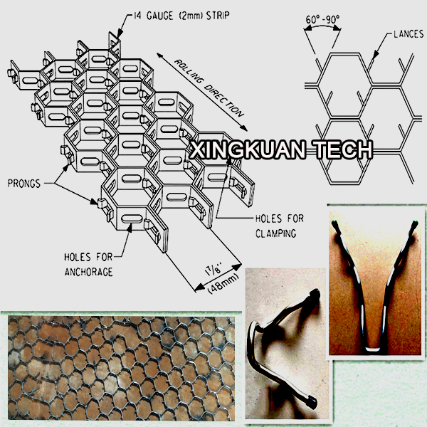 Lance Hex Metal Mesh , Stainless Steel Hexmetal AISI316 1" Depth X 14 Gauge