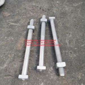 Thread 150mm Square Nut Bolt C1045 Power Line Fittings