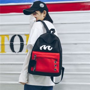 China summer new school wind color letters hanging backpack handbag student bag on sale