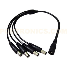 China DCS104 CCTV Four Way One Female to Four Male 12V DC Power Splitter Cable on sale