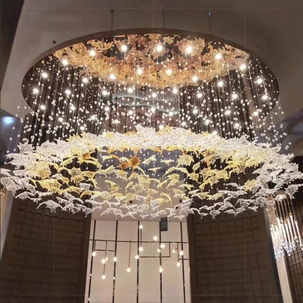 Professional Indoor Decoration Crystal Lamp String Modern Luxury Wedding Decoration Ceiling Light