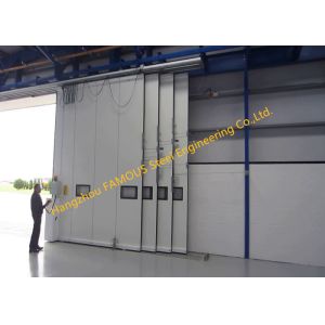 Multi Sector Structural Folded Hinged Sliding Doors Bottom Rolling Hangar Door