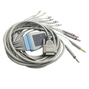 China Goldway / Nihon Kohden Ecg Cable , 5.0mm Dia Mindray Ecg Cable Db 15 Pin on sale