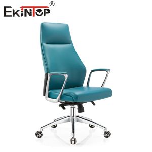 Cheap Modern High Back PVC Leather Office Chair Revolving 350mm Aluminium Base for sale