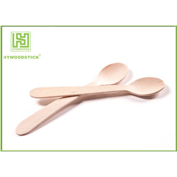 Smooth Surface Disposable Wooden Utensils , Bamboo Disposable Flatware For