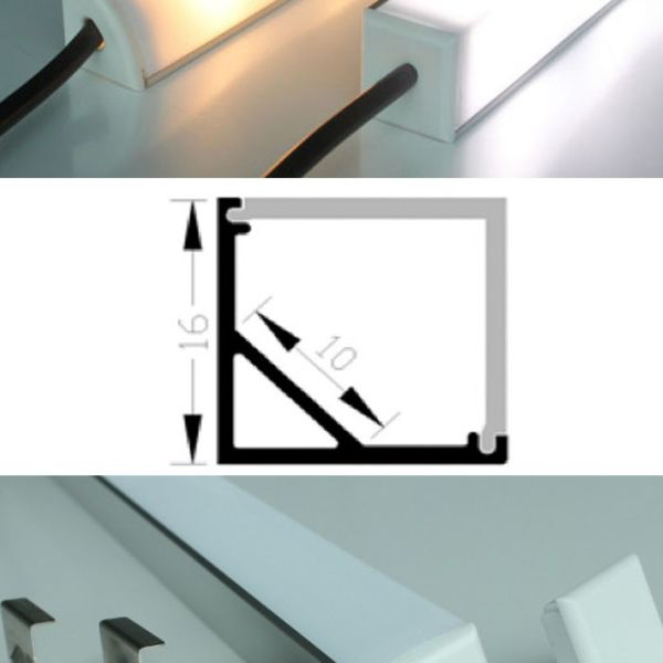 V shape aluminum profile accessory for 10mm width PCB strip 3528 5050 5630SMD