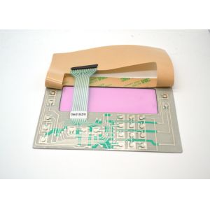 PET Embossed Tactile Membrane Switch With Pink Colored Transparent Display