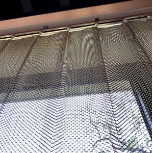 Anodized Aluminum Coil Drapery Customized Metallic Woven Curtains