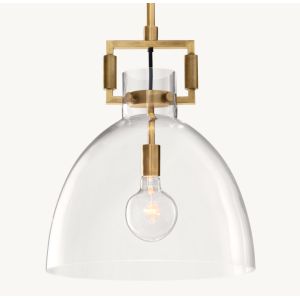 Cylinder Shape Machinist Glass Cloche Pendant 18'' 14''