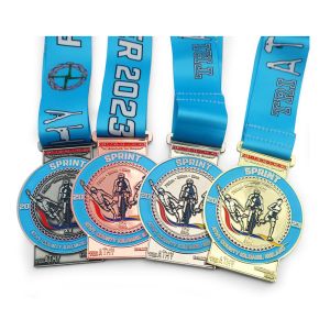 3d Zinc Alloy Custom Medal Synthetic Enamel Color Marathon Gold Medal