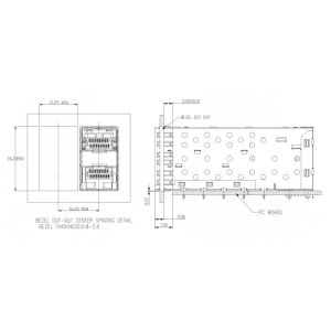 Dual Port SFP Cage Connector 15u“ Gold - Plating With Inside Connector