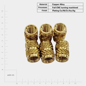 M2 M3 M4 M5 M6 M8 Brass Threaded Insert Nut Knurled Inserts Nut for CNC Turning