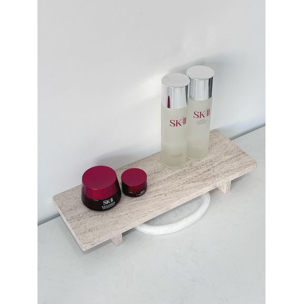 Mocha Grey Marble Tray | Luxury Natural Stone Serving Piece | Modern Centerpiece