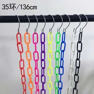China 1.3m Length 23 Holes Colorful Plastic Chain Warning Chain for Wardrobe Hanging Organizer on sale