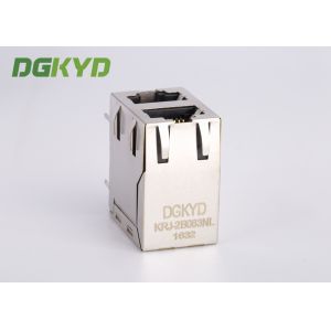 2x1 Modular Jack Stack Dual Port RJ45 Magnetics 100Mb Ethernet Connector