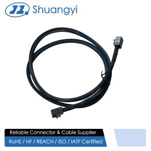 China Mini SAS HD SFF-8643 to SFF-8643 High-Speed Cable Connector Assembly 1m | Internal Server Storage Signal & Power Wire Harness on sale