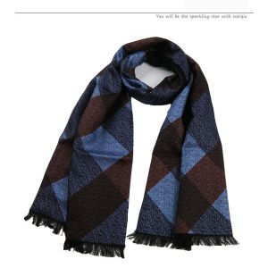 Silk Napping Scarf,Double Face Scarf For Men And Woven .Printed With Woven Shawl