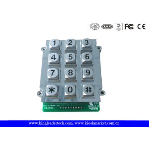 12 Keys Zinc Alloy Metal Keypad With Blue Backlight