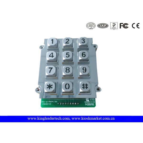 Quality 12 Keys Zinc Alloy Metal Keypad With Blue Backlight wholesale