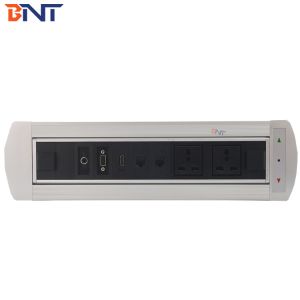 Brushed Aluminum Alloy Desktop Multimedia Connector With 3Mm Panel Thickness