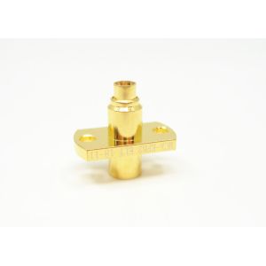 2 Hole Flange Panel Mount MCX RF Connector 50Ω Impedance Straight Type