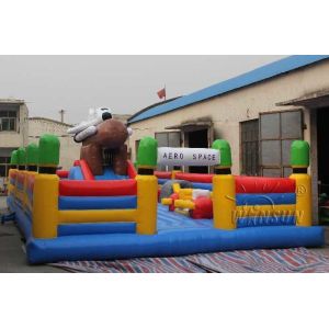 Aerospace Theme Inflatable Fun City , Water Resistant Giant Bouncy House