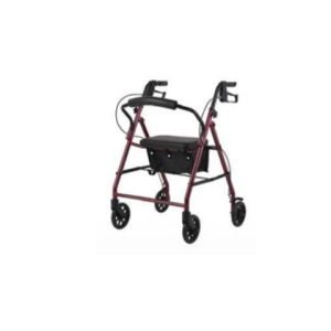 Cheap aluminum walker 8&quot; wheels liquid coating frame detachable soft backrest with basket ROLLATOR WALKER aluminum rollator for sale