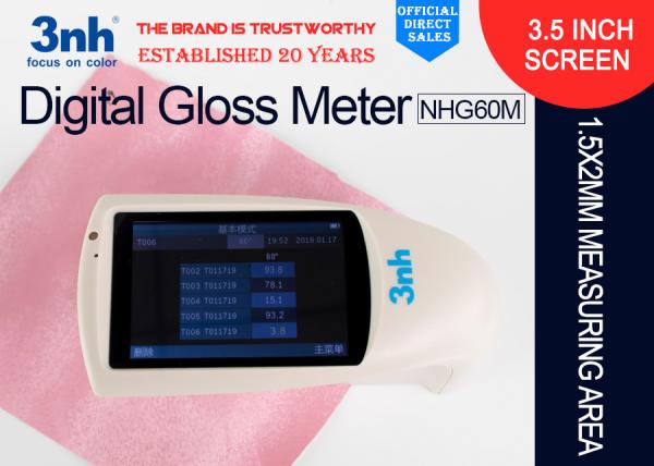 Small Aperture 3NH Digital Gloss Meter NHG60M With PC Software , Gloss