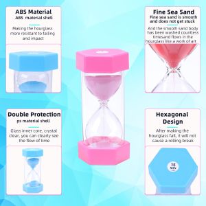 Kids Sand Timer Hourglass Plastic Hexagonal Hourglass Free Sample