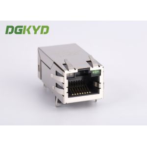 12 Pin Shielded 1000 BASE - TX Industrial Integrated Magnetics RJ45 Connector,
