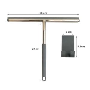 Stainless Steel Window Squeegee With Silicone Blade / Hook