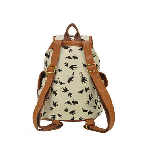 Quality Flowers Print Toddler School Bags Recyclable Softback With Two Side Pockets wholesale