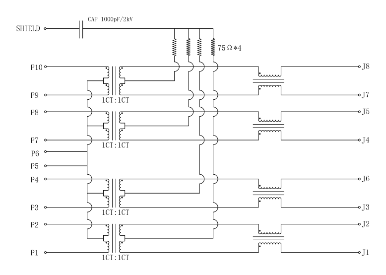 RJ45 with Integrated Magnetics Connector 5-2301995-4 1GB LED 1X1 VERT