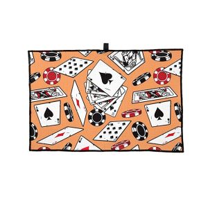 Quick Dry Microfiber Waffle Golf Towel In White Custom Logo Printing Sand Free