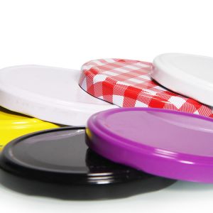 Custom Label 90mm 100mm 110mm Red White Black Tinplate Lug Cap Metal Lug Cap for