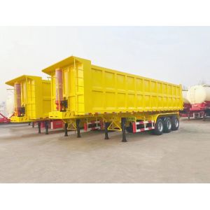 60t Load Capacity Hydraulic Dump Tipper Trailer 3 Axle U Shape Tipping Truck