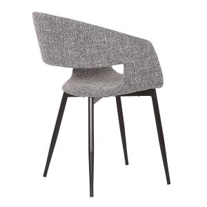 China Mid - Century Modern Dining Armchair Fabric Gray And Black Simplicity Metal Leg on sale