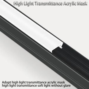 RGB Color Temp Linear Light Embedded Black LED Gypsum Ceiling Light Trough for