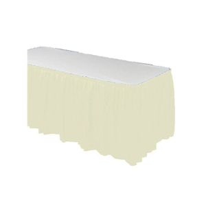 Custom Disposable Plastic Table Skirts , Ruffled Rectangle Table Skirt