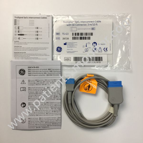 GE TruSignal Spo2 Interconnect Cable With GE Connector REF TS-G3 LOT 26720