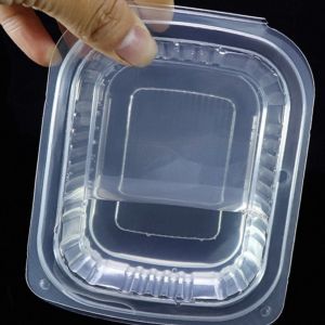 Customized square fruit salad box food grade transparent disposable takeaway