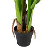 Artificial Plants Fake Banana Tree with Green Leaves in Plastic Pot Faux