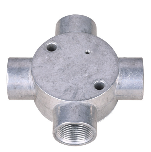 1/2" 3/4" Aluminum Electrical Junction Boxes , 4 Way Circular Box Water