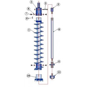 Double Key Hollow Stem Auger 2 1/4inch (57mm) for environmental and geotechnical