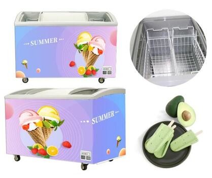 Quality Ice Cream Deep Freezer With Sliding Door 250L 314L 400L wholesale