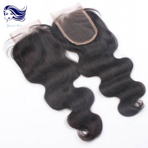 Natural Body Wave Lace Top Closure 4 X 4 Dark Brown Grade 7A