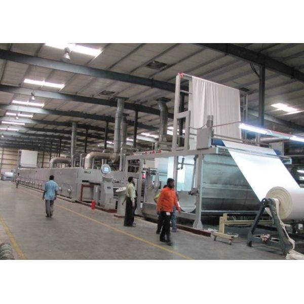 Lace / Silk Fabric Heat Setting Stenter Machine , -10%-30% Overfeeding , Finishing Padder