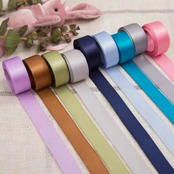 Factory price polyester solid color single/double faced satin ribbon
