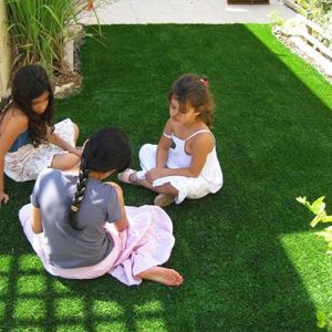 Non Toxic Playground Artificial Grass 45mm Pile Height Environmental-Friendly